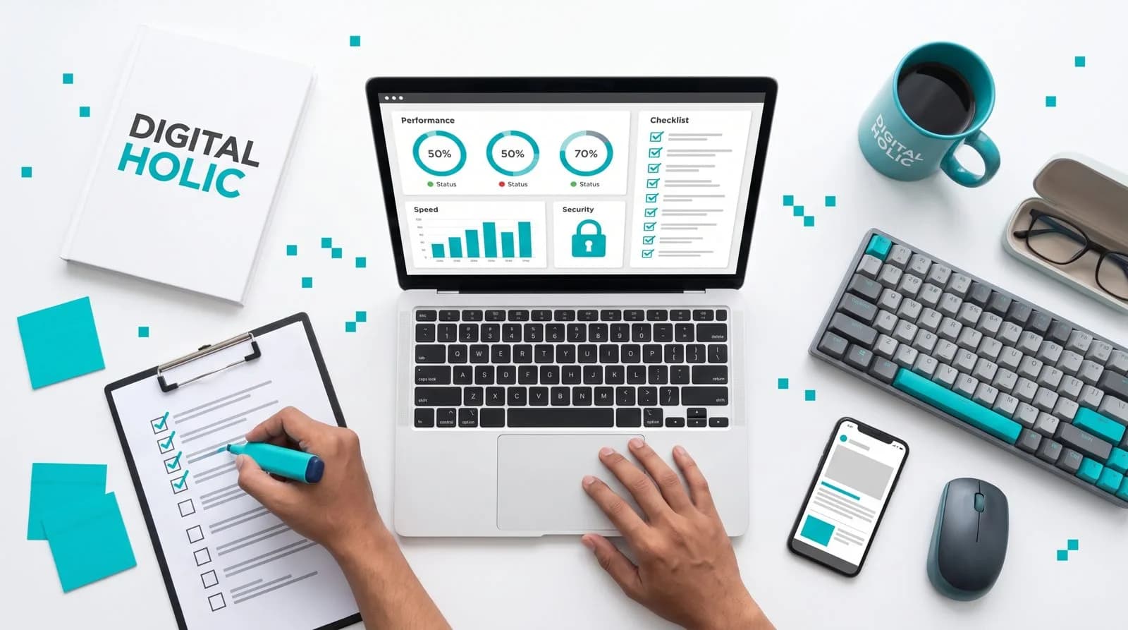 Technical SEO checklist: audit performa, kecepatan, dan keamanan website di laptop